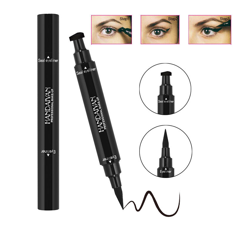 Double-Headed Eyeliner Triangle Seal 2 In 1 Eyeliner