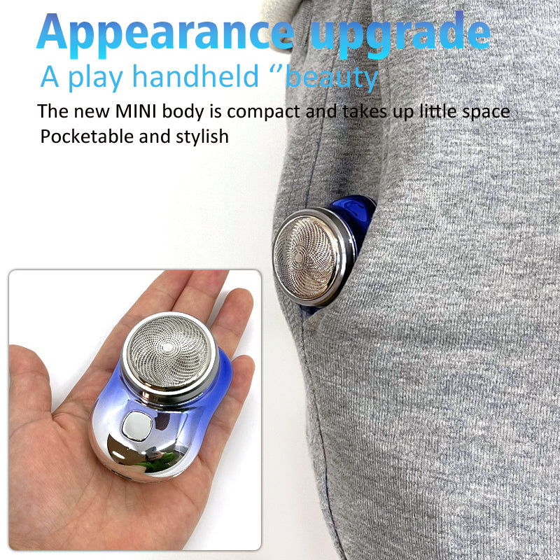 Mini Portable visage sans fil rasoirs Rechargeable USB électrique rasoir humide et sec indolore petite taille Machine rasage pour hommes