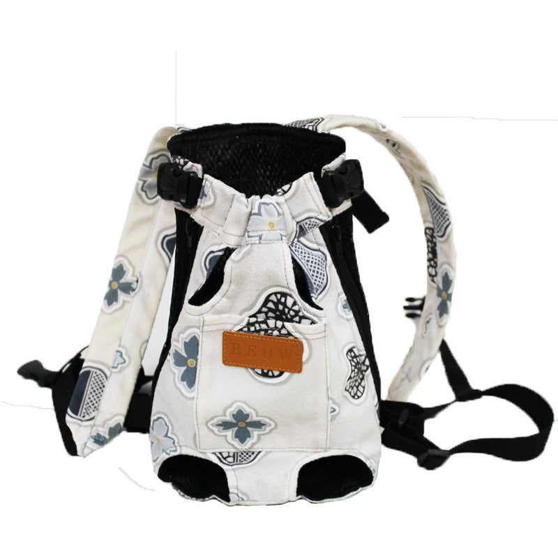 Portable Breathable Comfortable Pet Four-leg Canvas Backpack